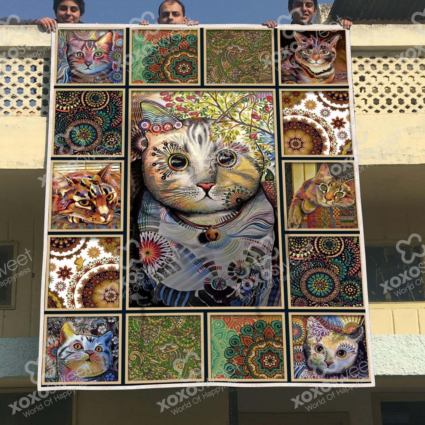 Smokey Cat Sherpa Fleece Blanket