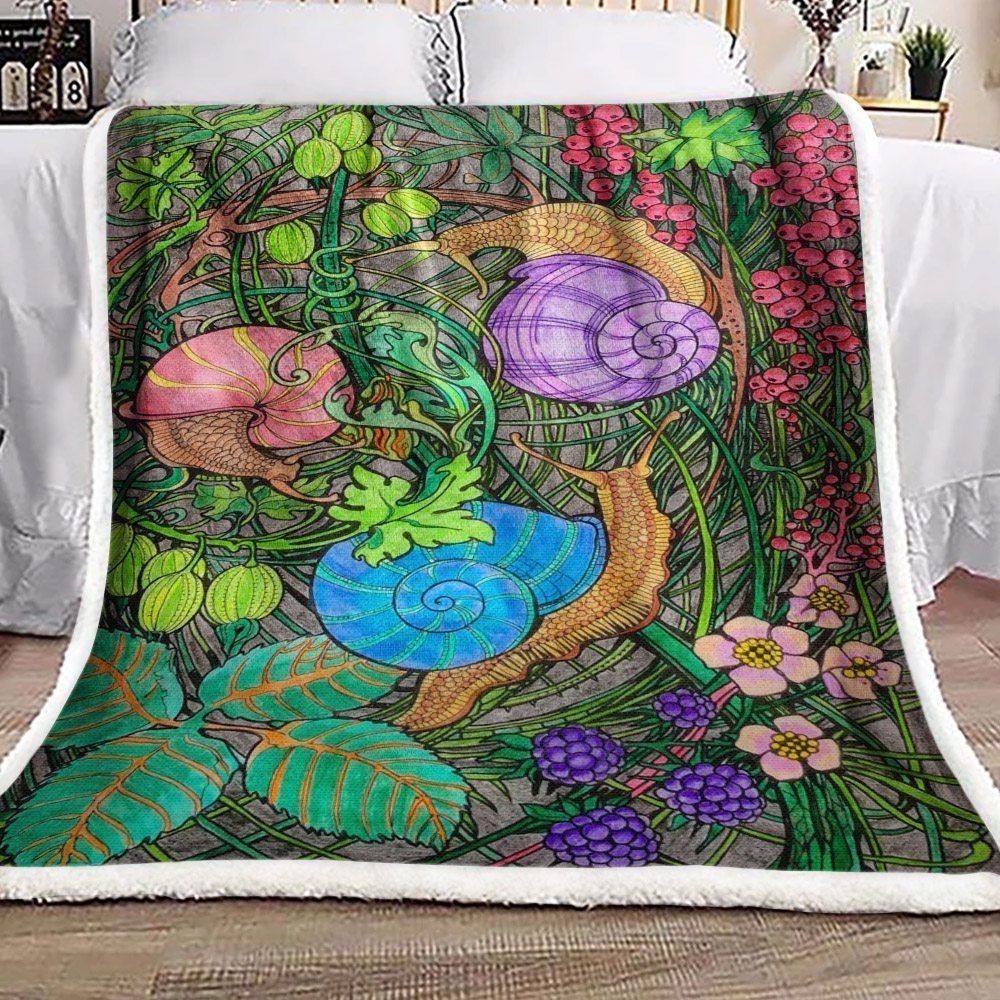 Snail Sherpa Fleece Blanket