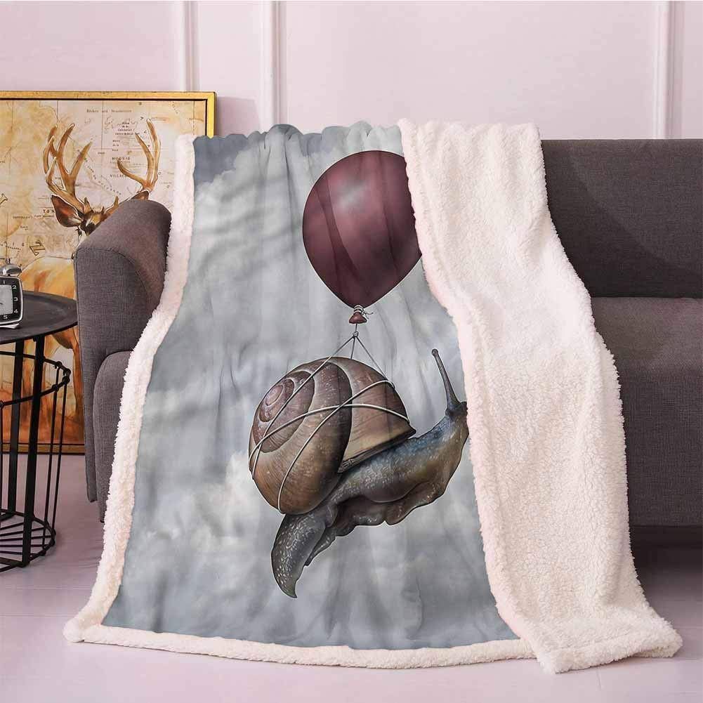 Snail Hovering In Sky Sherpa Fleece Blanket