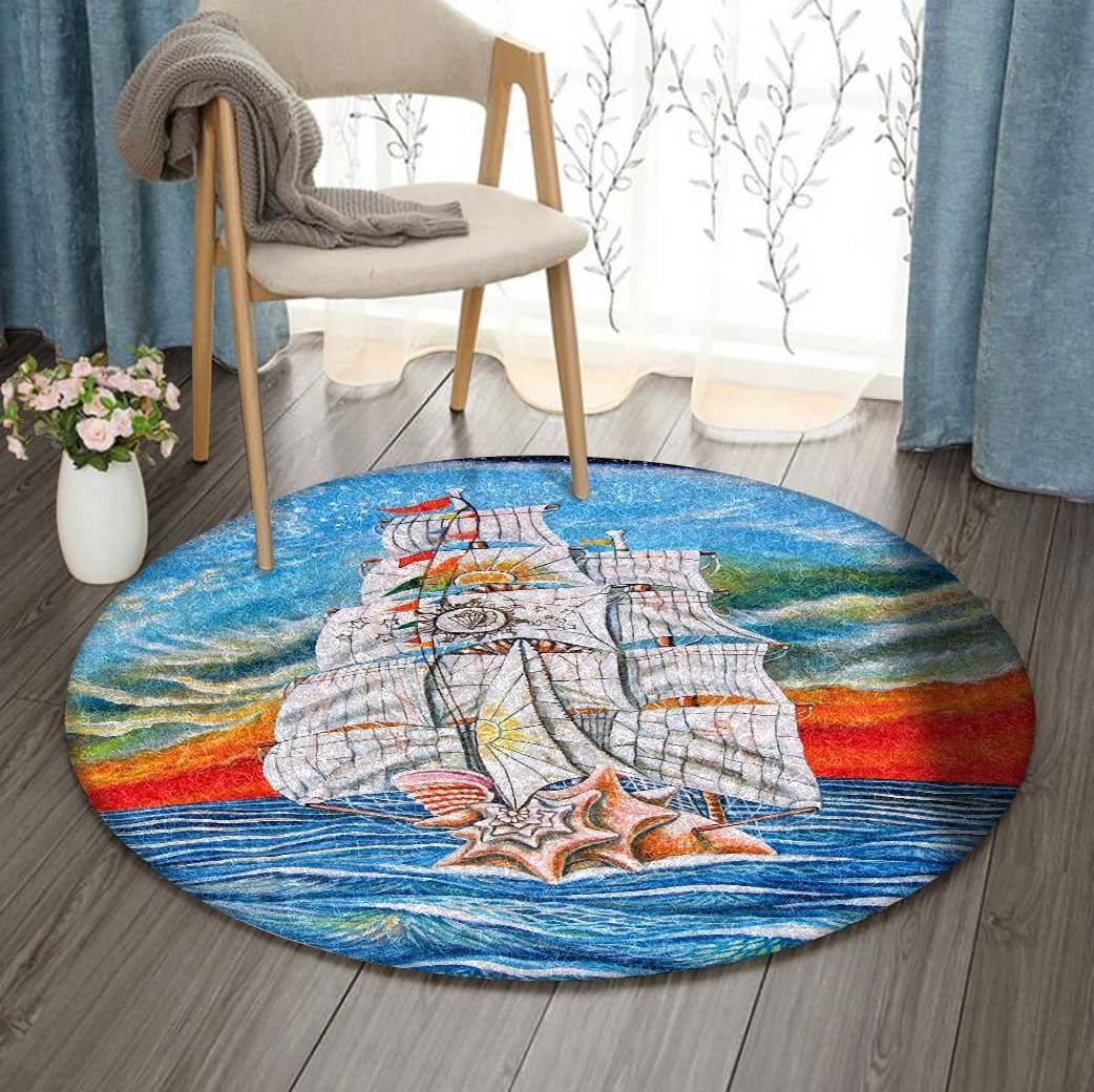 Snail Shell Ship Round Carpet