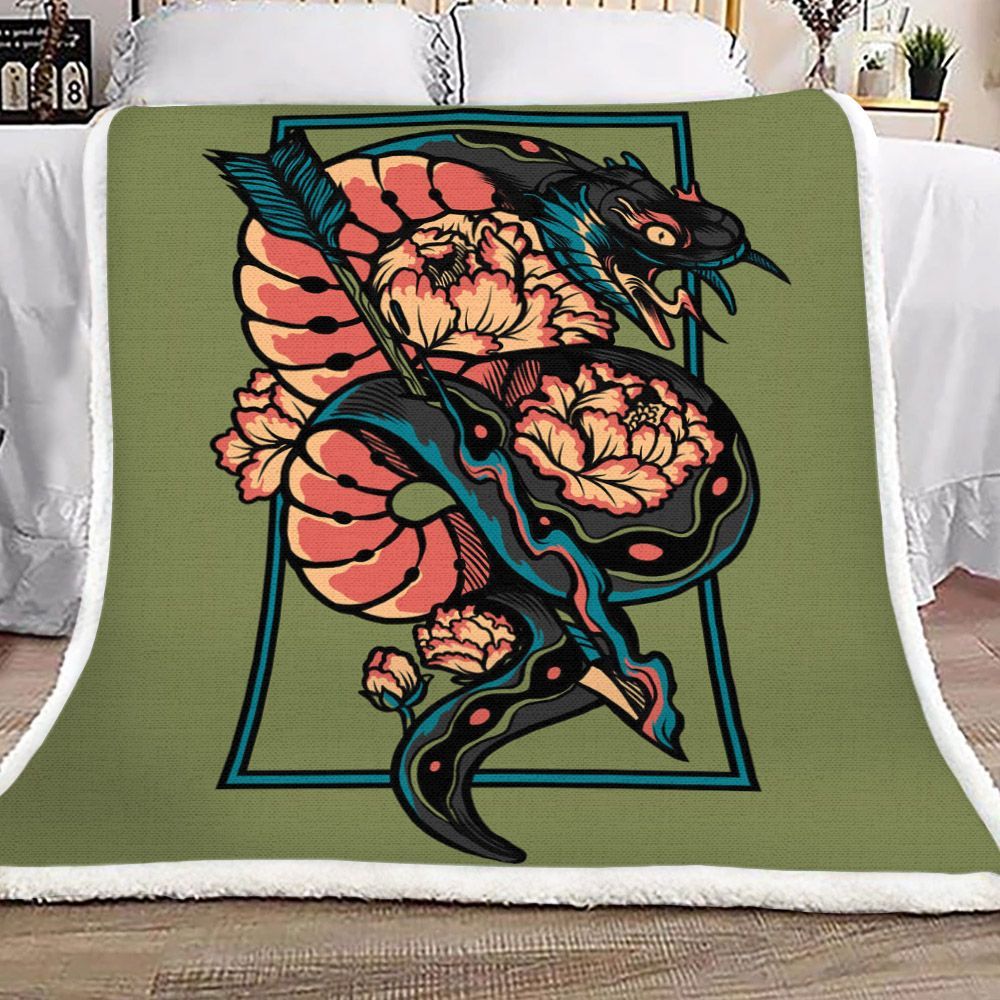 Snake Sherpa Fleece Blanket
