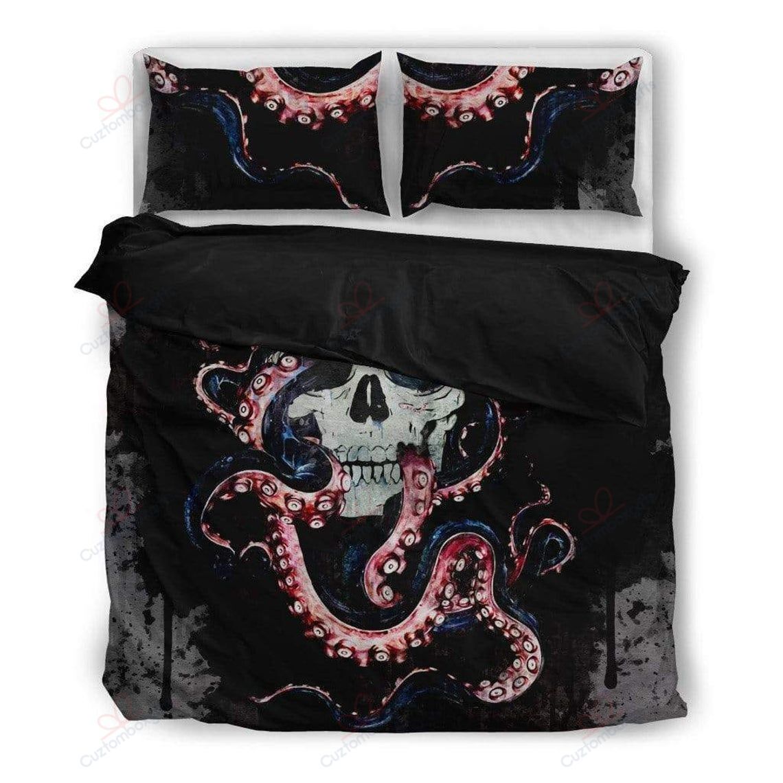 Snake And Skull In Black Bedding Set