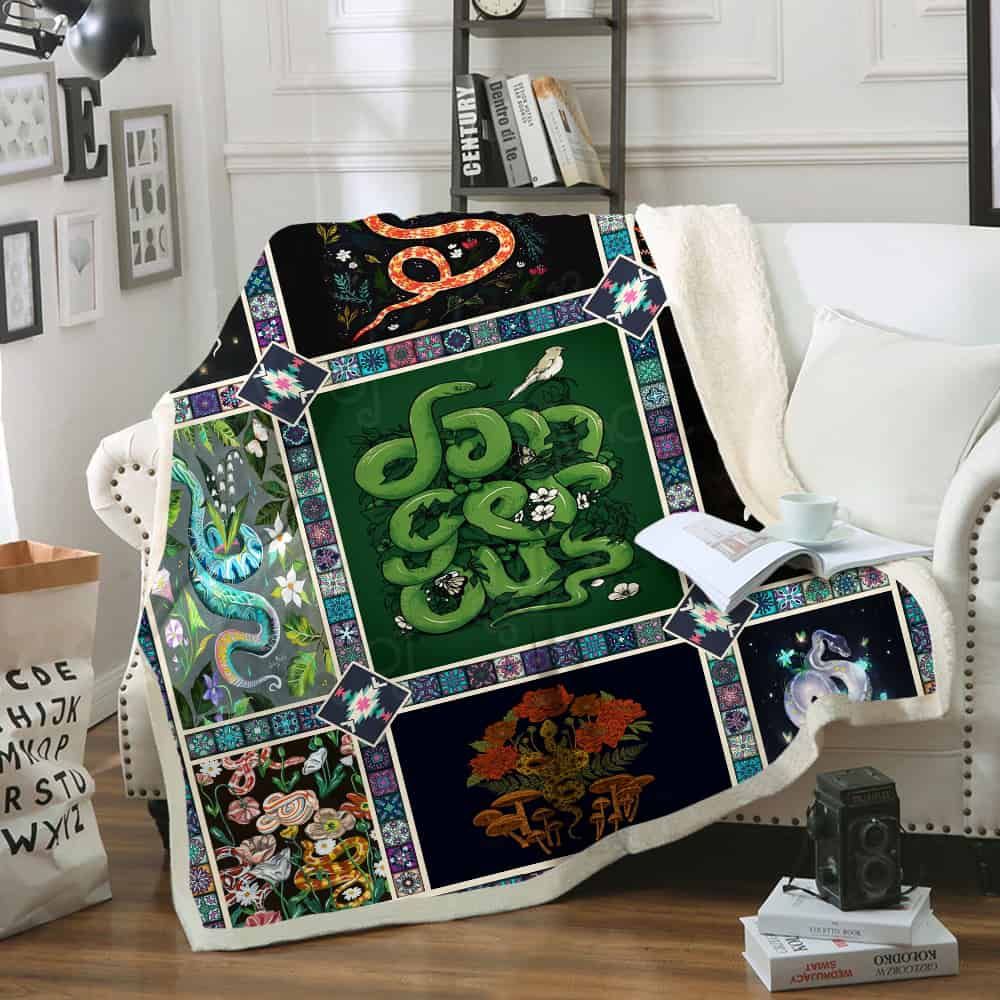 Snake Sherpa Fleece Blanket