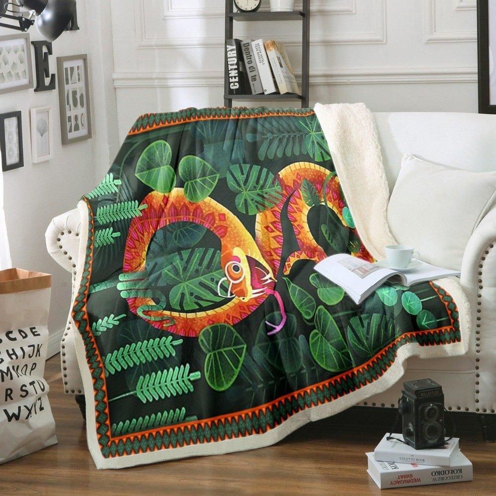 Snake Sherpa Fleece Blanket
