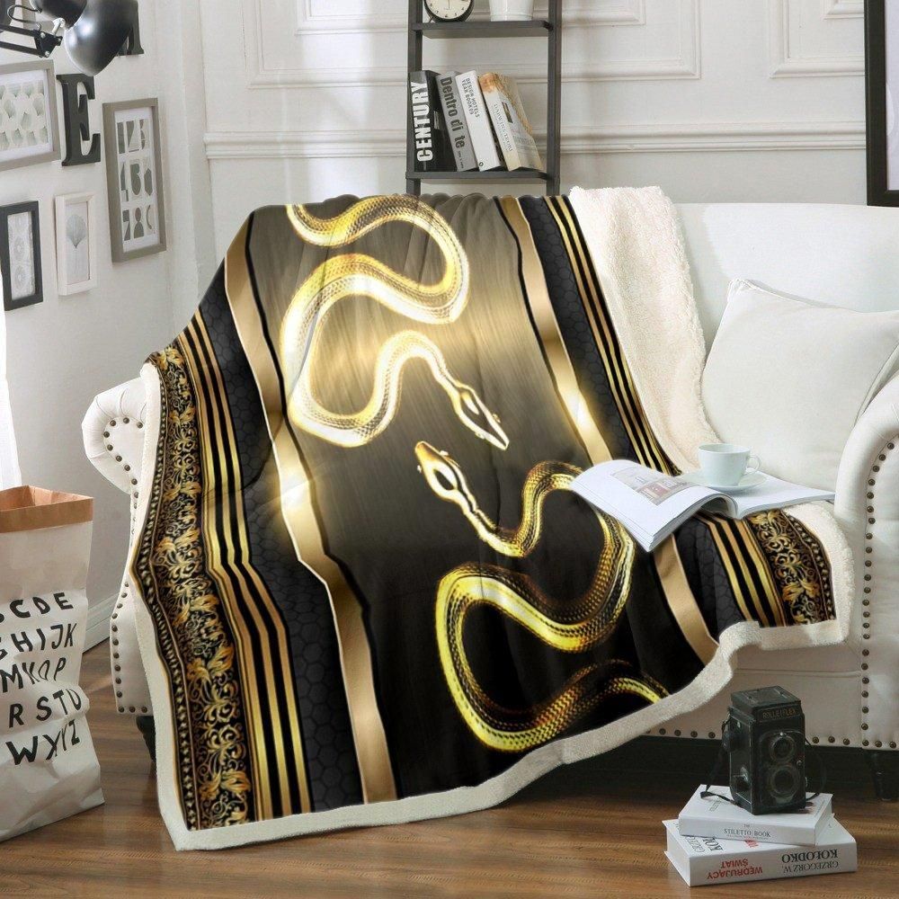 Snake Sherpa Fleece Blanket