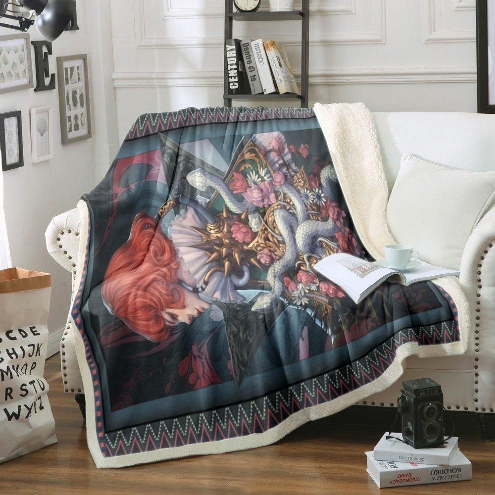 Snake Sherpa Fleece Blanket