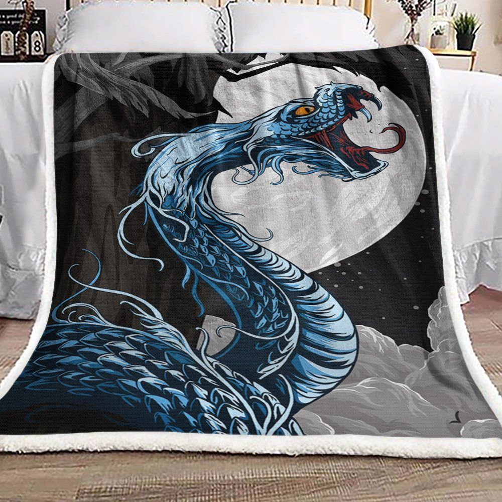 Snake Sherpa Fleece Blanket