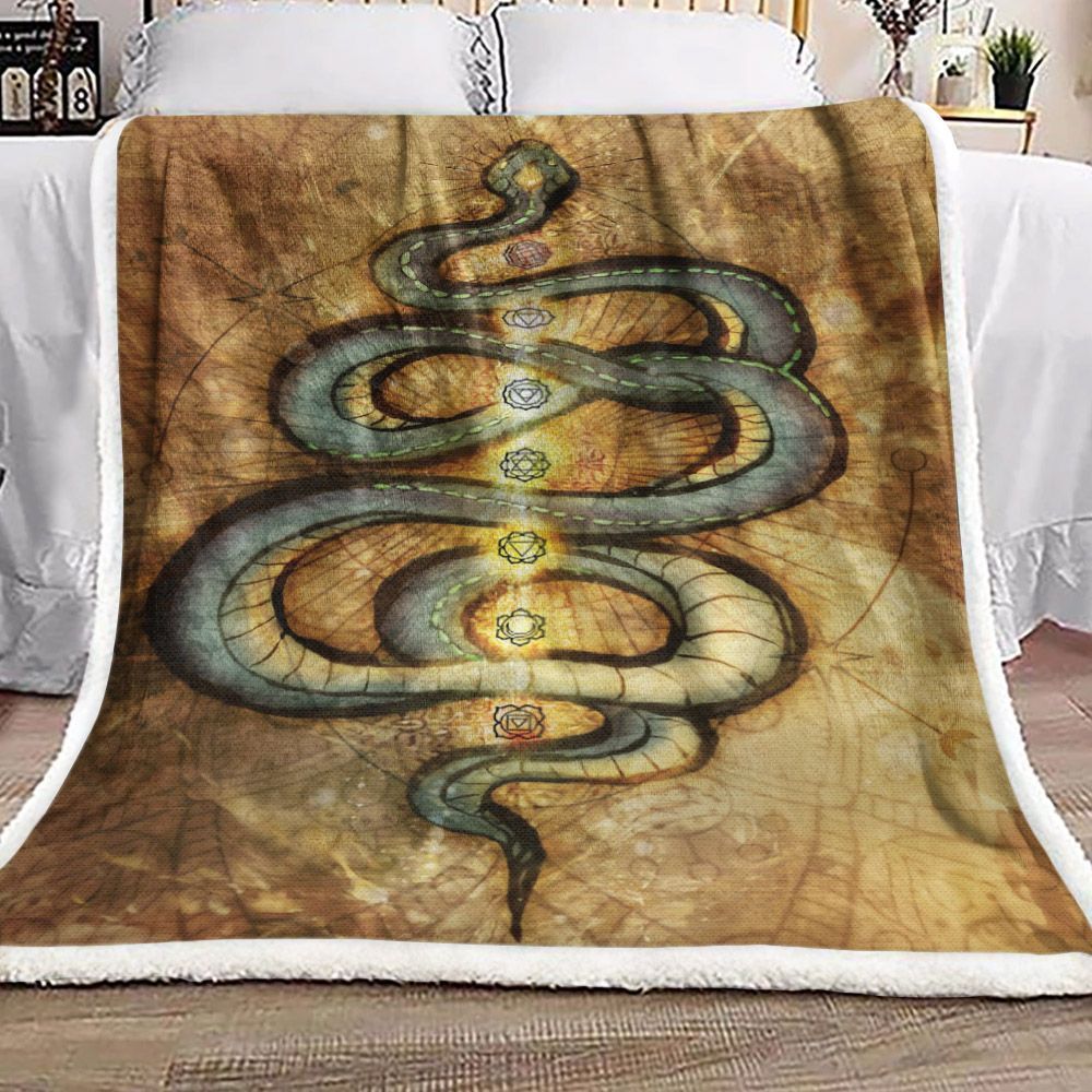 Snake Kundalini Sherpa Fleece Blanket
