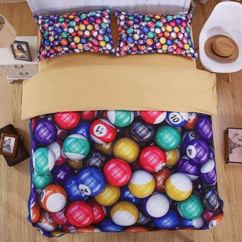Snooker Billiards Symbol Of Inexperienced  Bedding Set