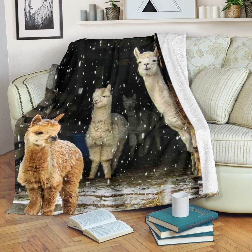 Snow Alpaca Sherpa Fleece Blanket