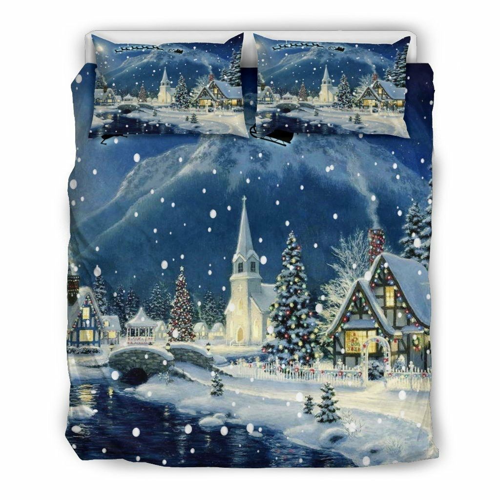 Snow Christmas Bedding Set