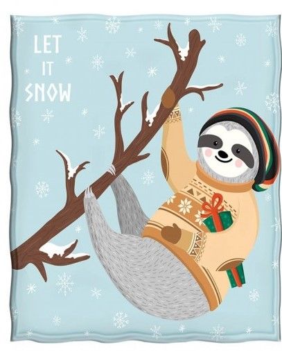 Snow Sloth Sherpa Fleece Blanket