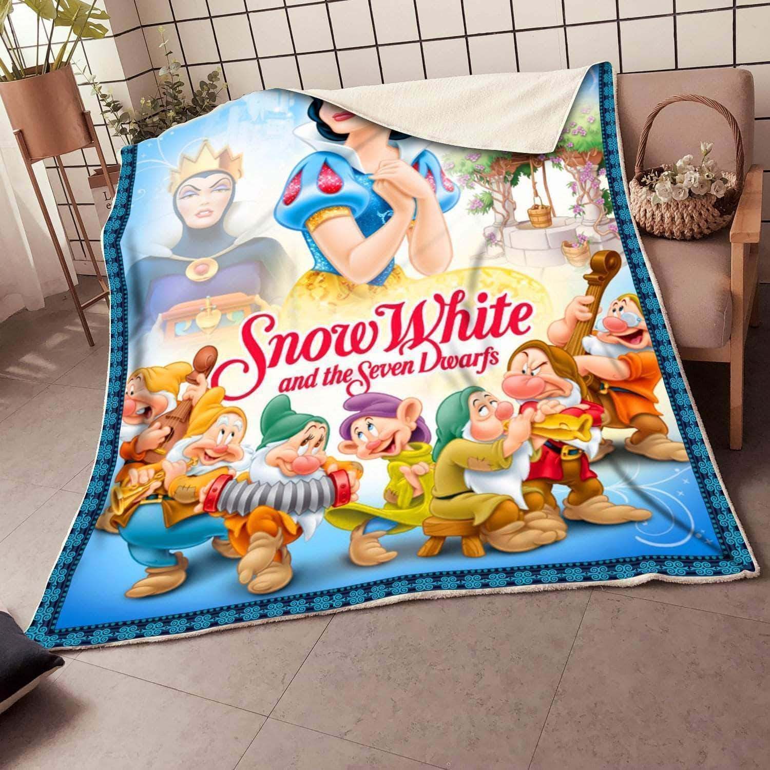 Snow-White-And-The-Seven-Dwarfs Sherpa Fleece Blanket 5