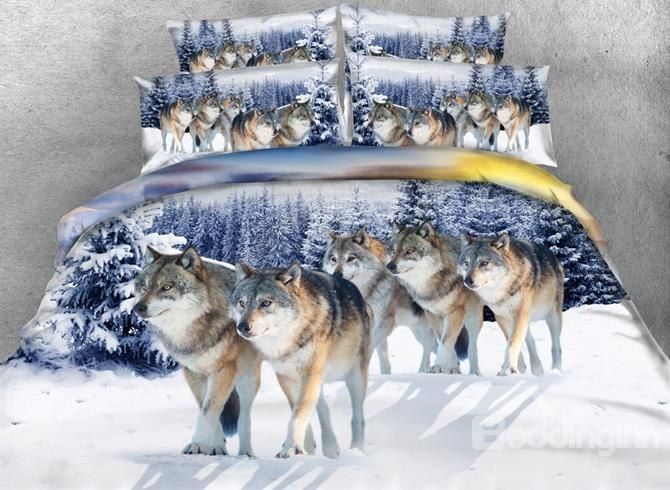Snow Wolf Bedding Set