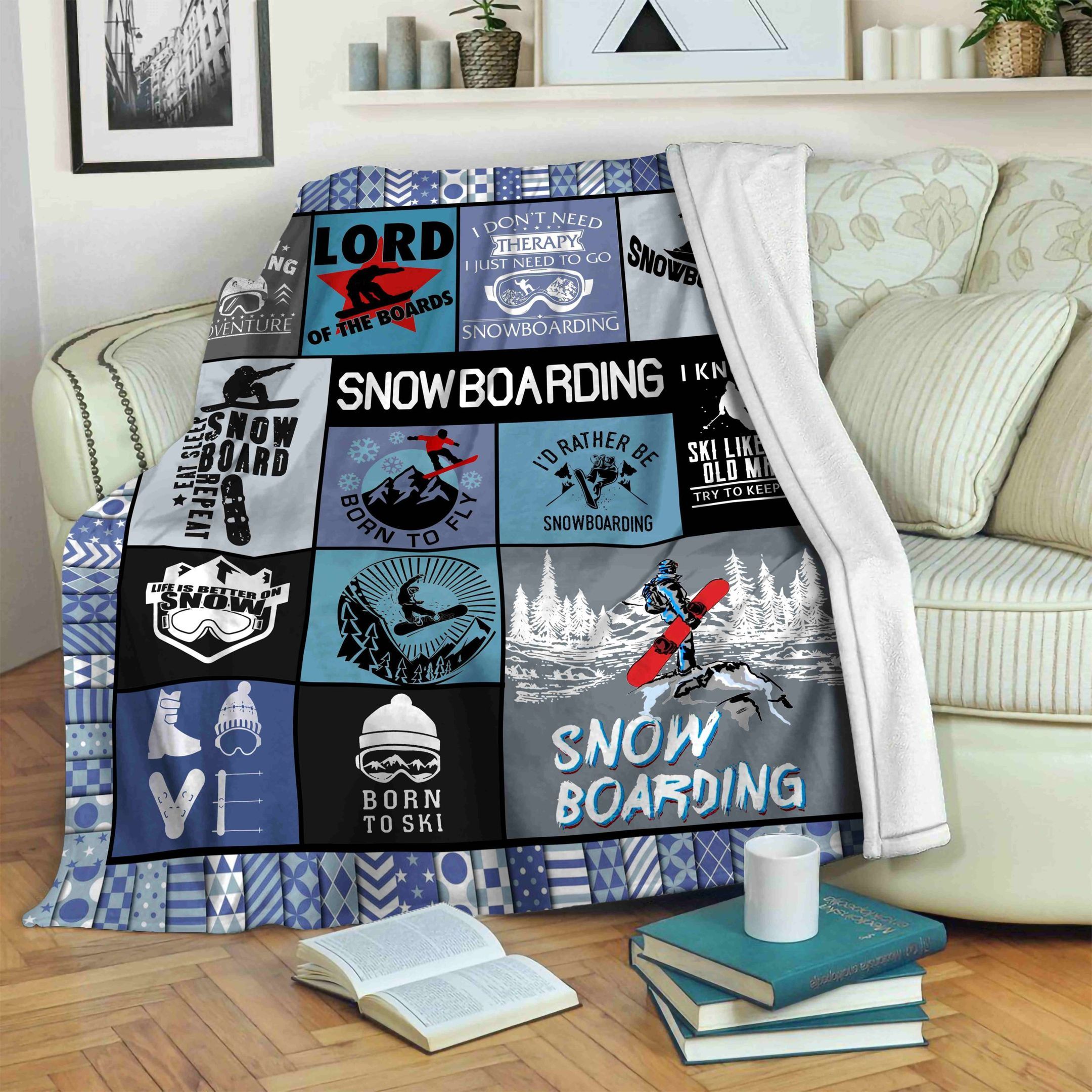 Snowboarding Lord Sherpa Fleece Blanket