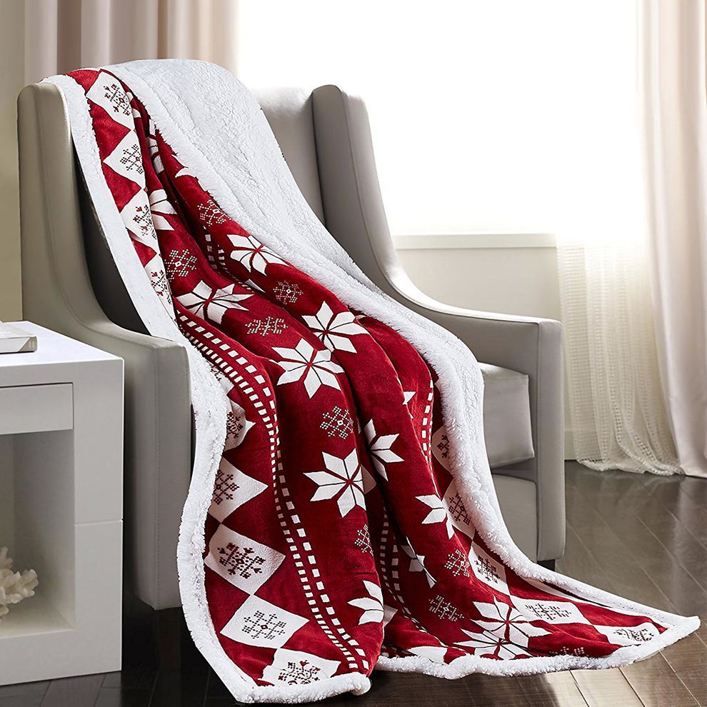 Snowflake Christmas Sherpa Fleece Blanket