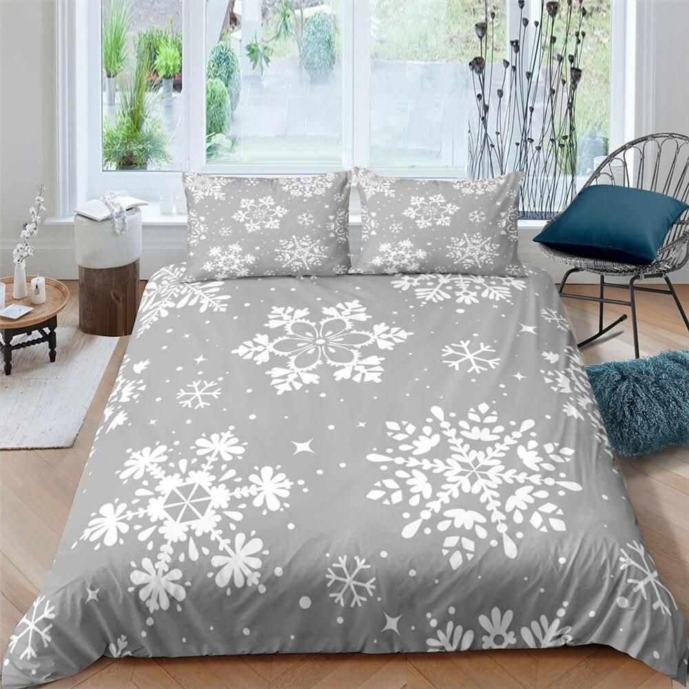 Snowflake Designs Grey Bedding Set