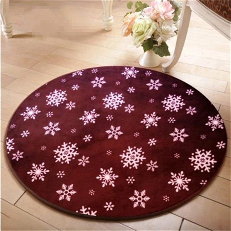 Snowflake Snow Round Carpet