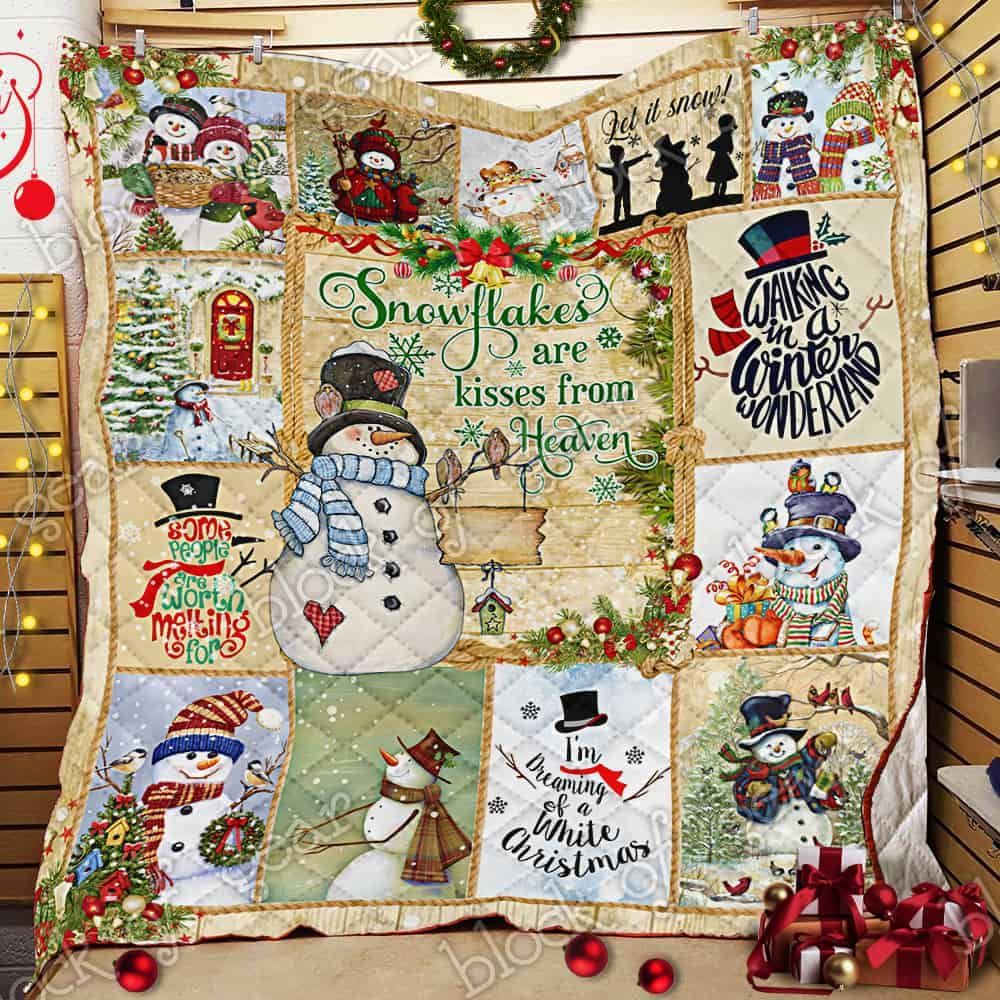 Snowflakes Are Kisses From Heaven Snowman GS-CL-NT2810 Quilt Balnket