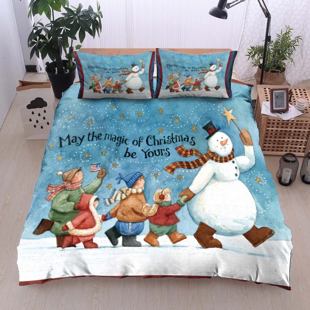 Snowman And Kid Bedding Set