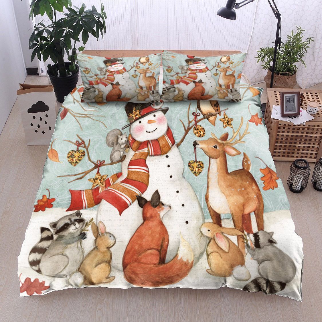 Snowman Animals Bedding Set