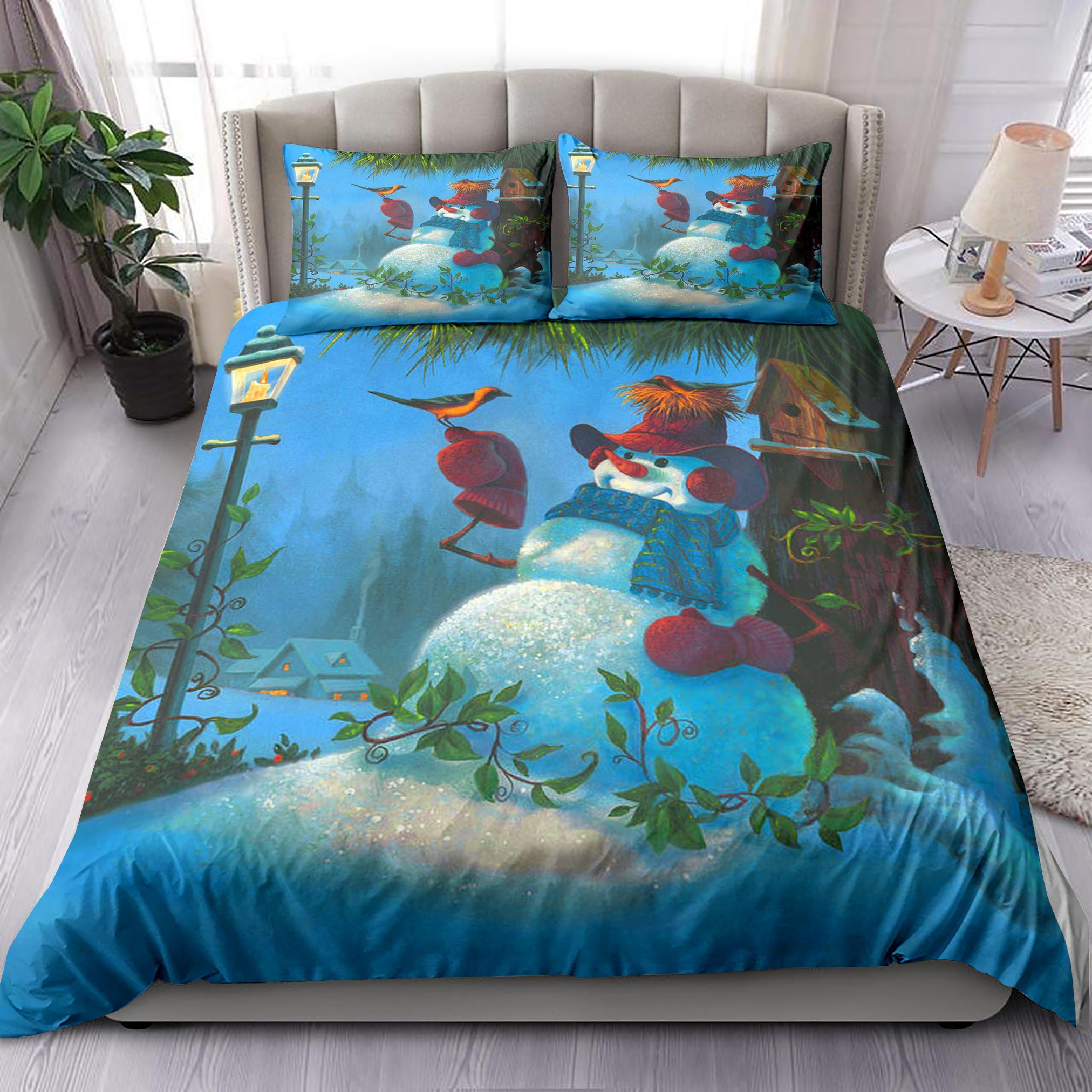 Snowman Birds Bedding Set