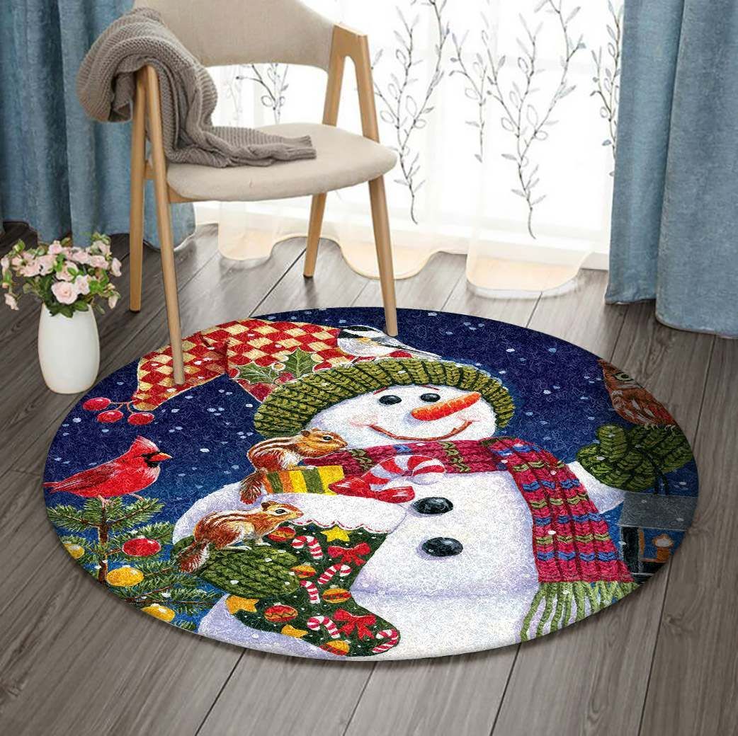 Snowman Round Carpet