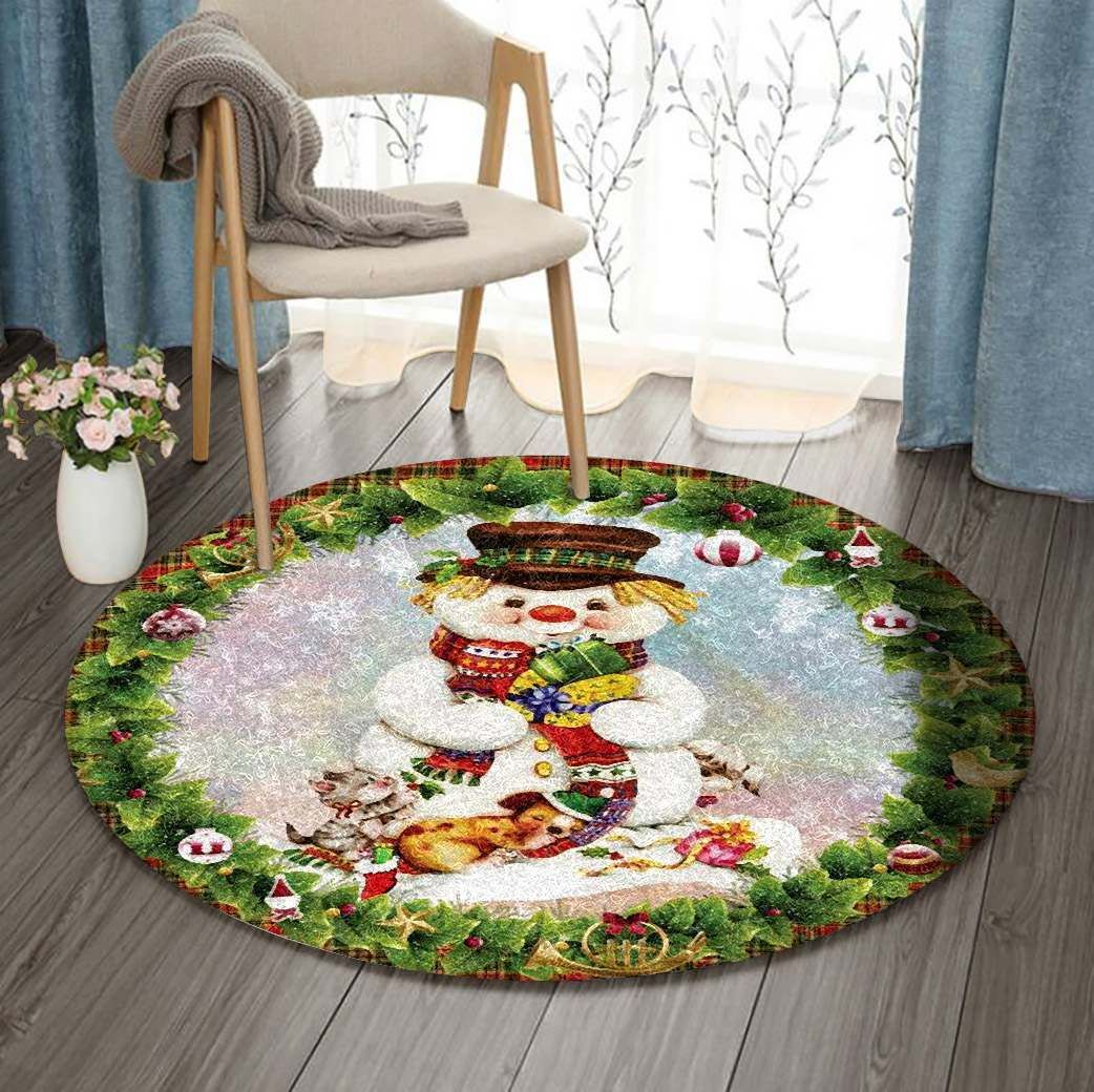 Snowman Round Carpet