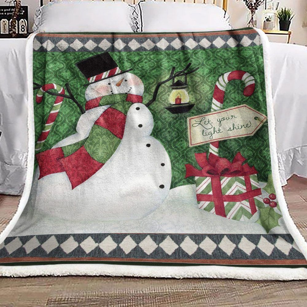 Snowman Sherpa Fleece Blanket