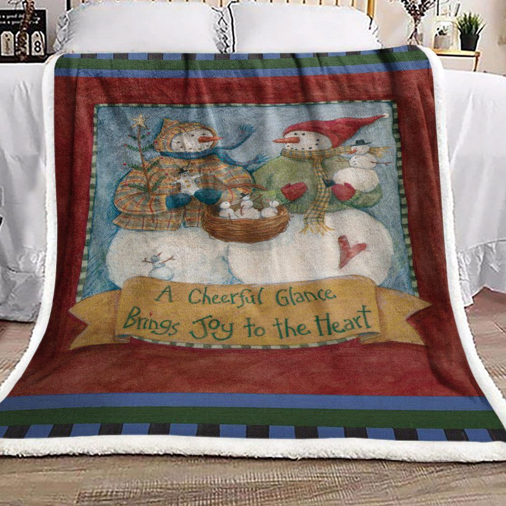 Snowman Sherpa Fleece Blanket