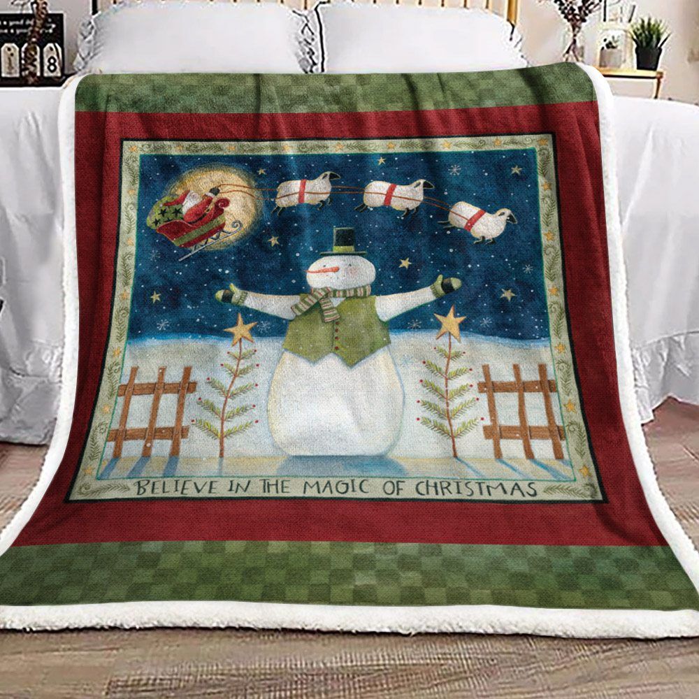 Snowman Sherpa Fleece Blanket