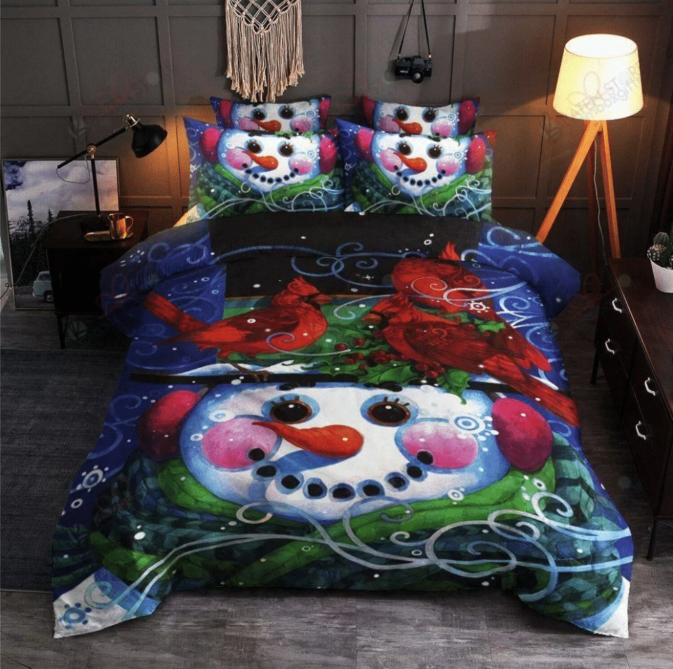 Snowman Cardinal Bedding Set