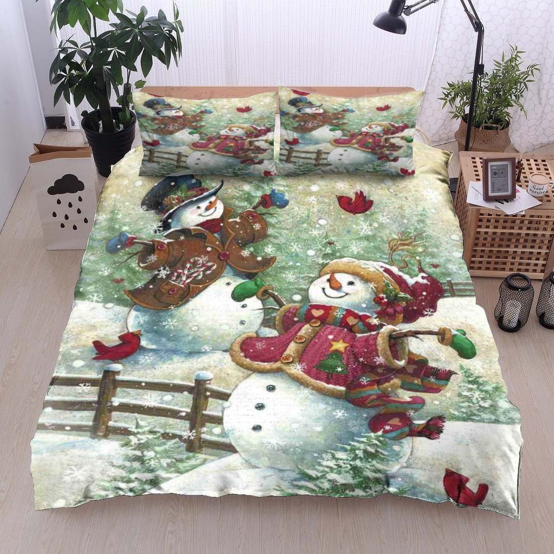 Snowman Cardinal Bedding Set