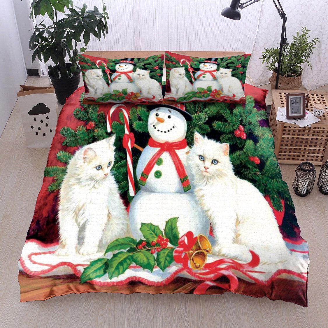 Snowman Cat Bedding Set