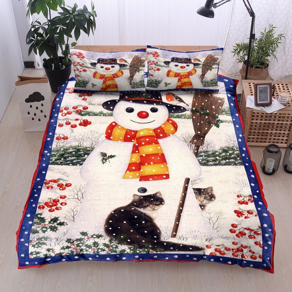 Snowman Cat Bedding Set