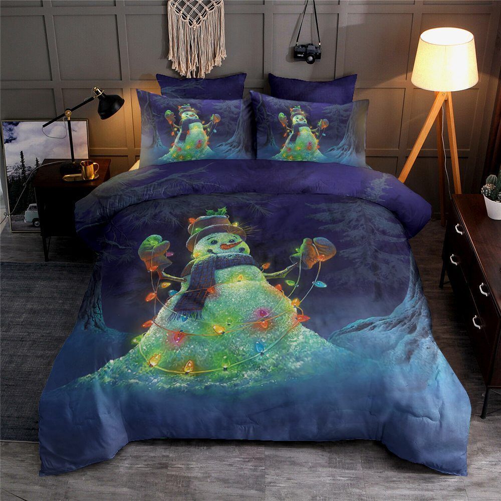 Snowman Cotton Bed Sheets Spread Comforter Bedding Set