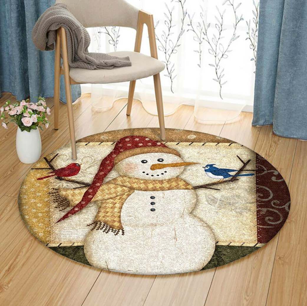Snowman Round Carpet