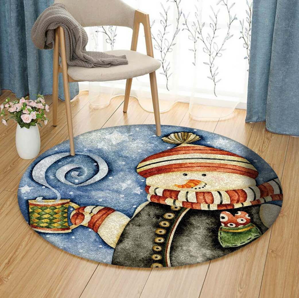 Snowman Round Carpet