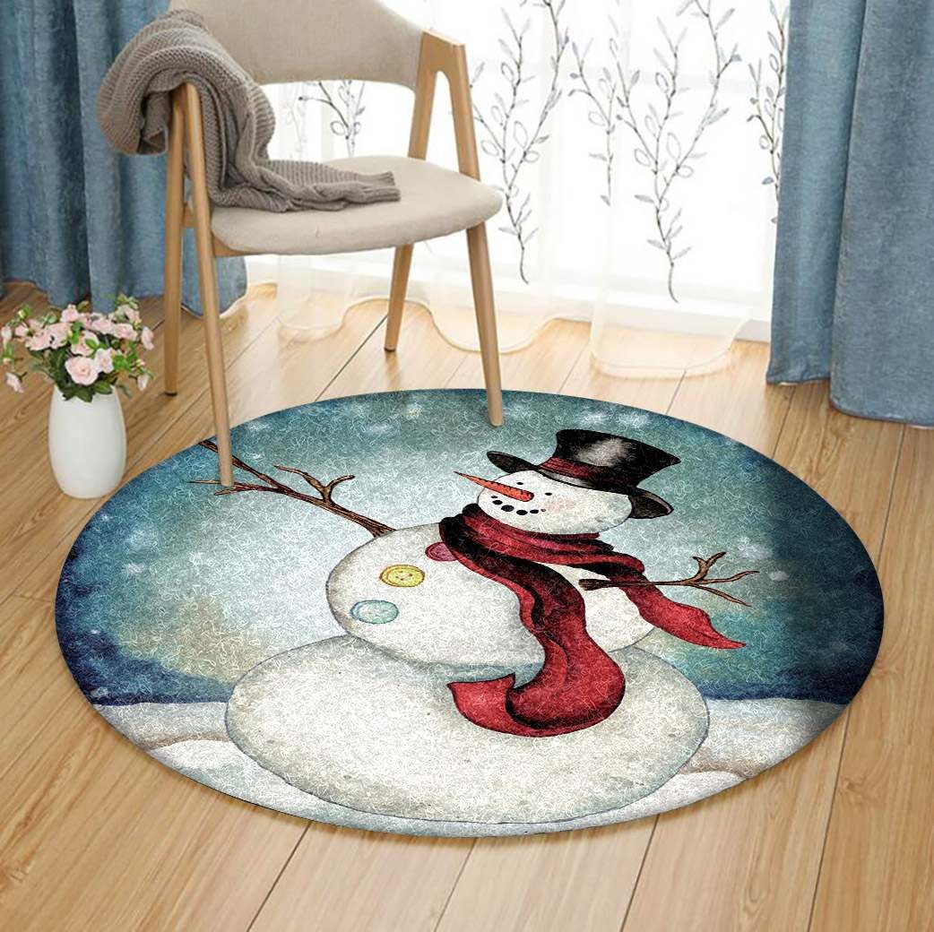 Snowman Round Carpet