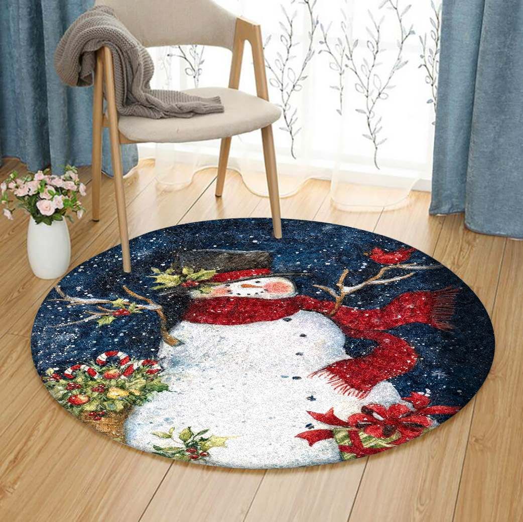 Snowman Round Carpet