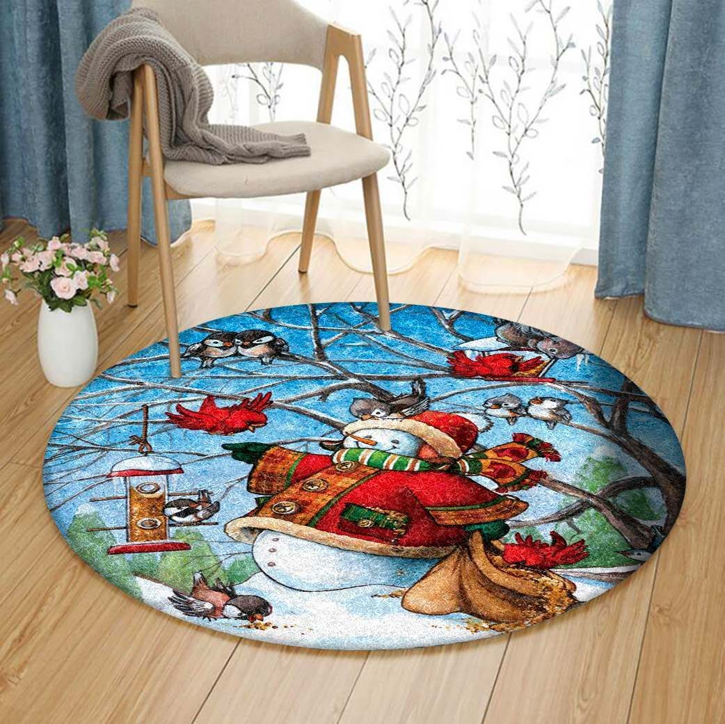 Snowman Round Carpet