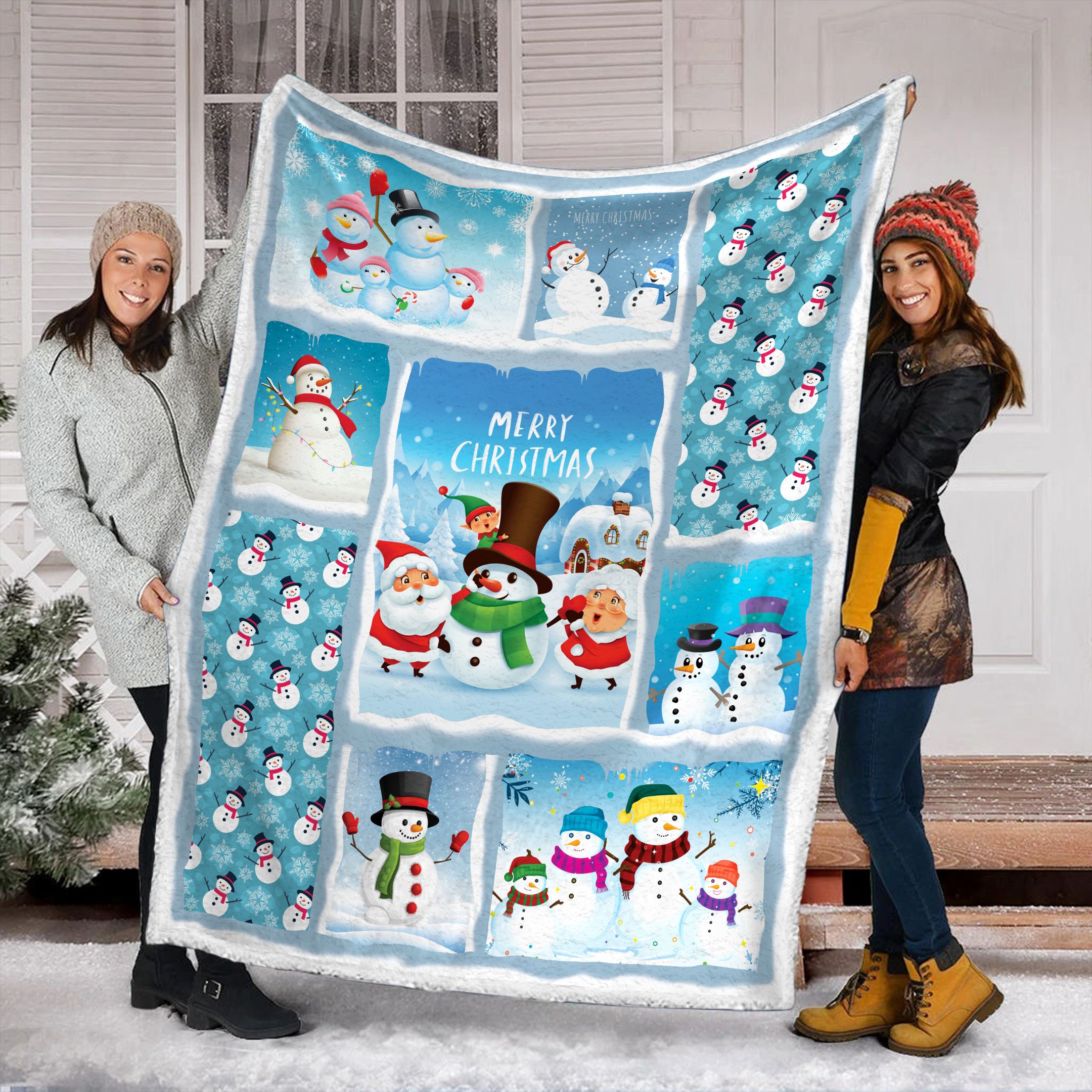 Snowman Christmas Fleece Blanket