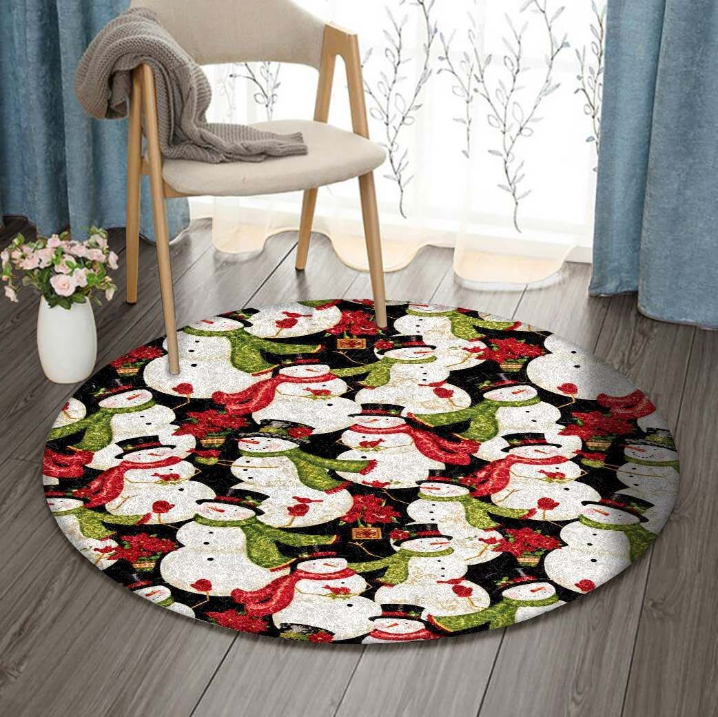 Snowman Christmas Round Carpet