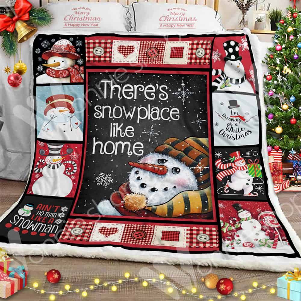 Snowman Christmas Sherpa Fleece Blanket