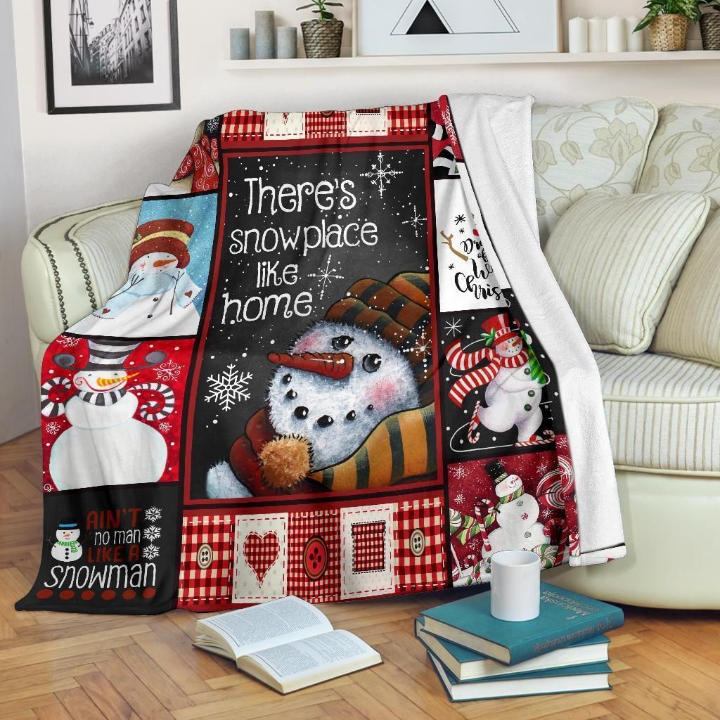 Snowman Christmas Sherpa Fleece Blanket