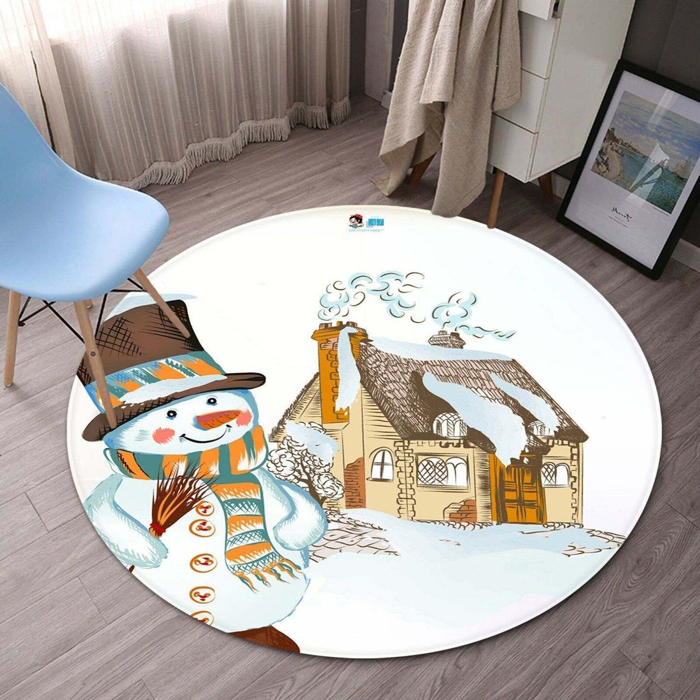 Snowman Christmas Round Carpet