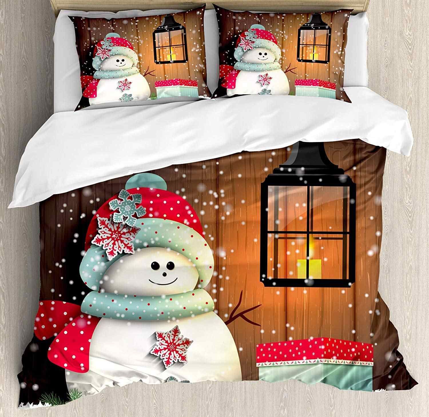 Snowman Christmas Bedding Set