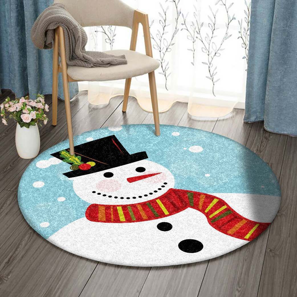 Snowman Christmas Round Carpet