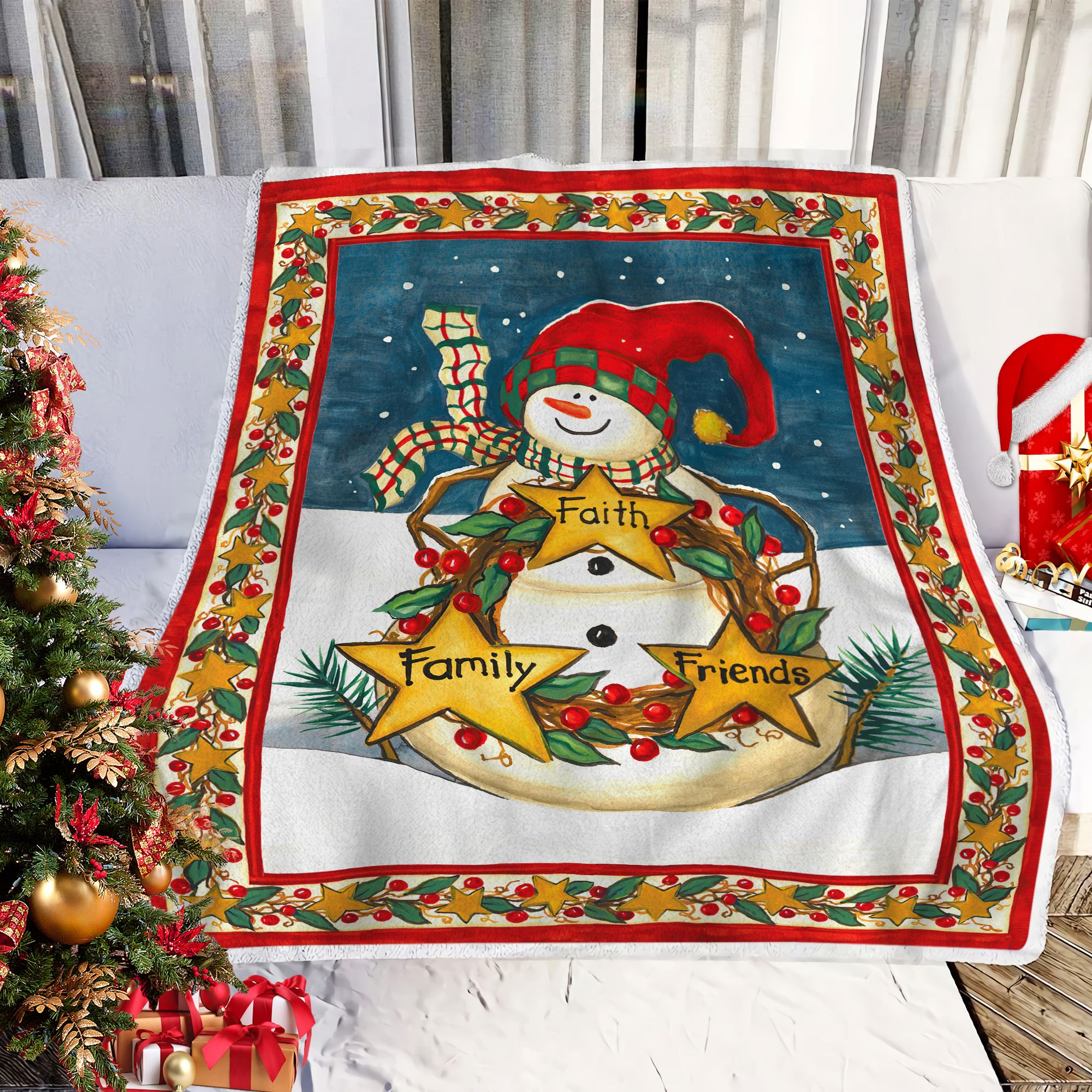 Snowman Christmas Fleece Blanket
