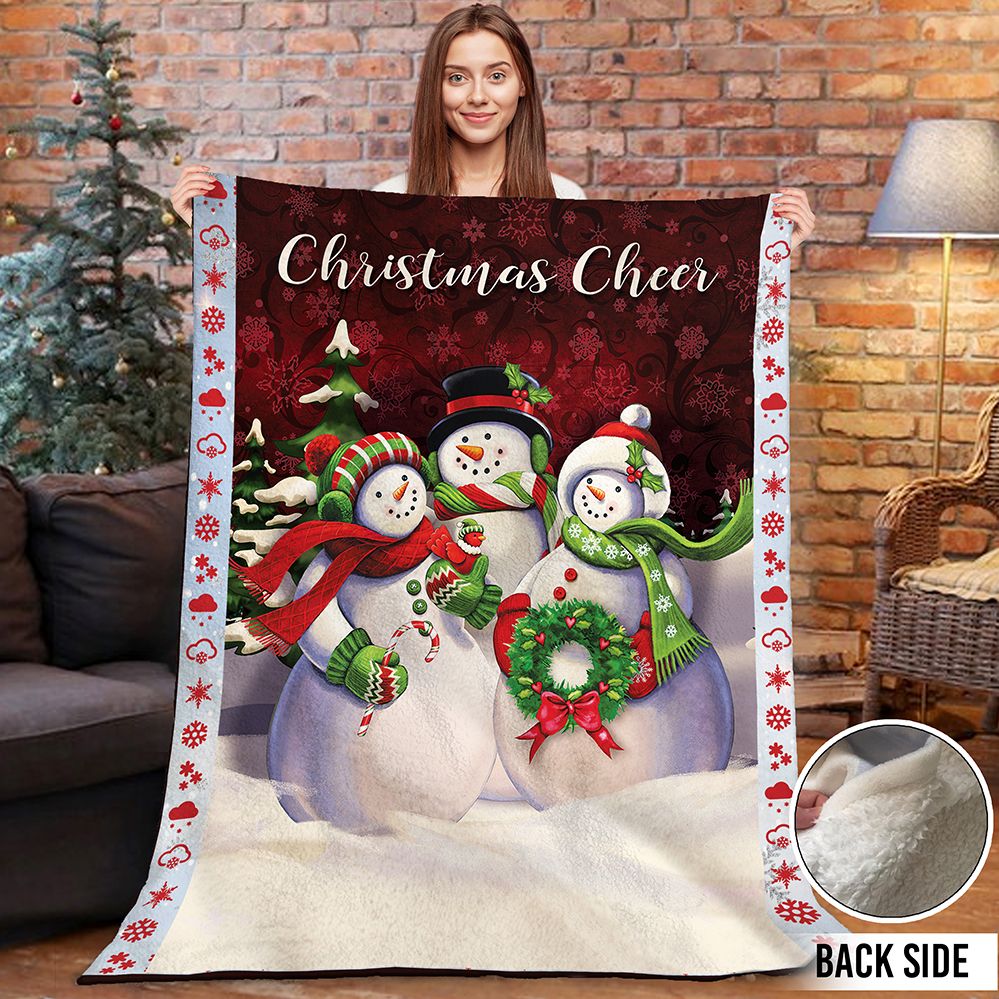 Snowman Christmas Sherpa Fleece Blanket